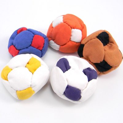 group of colorful hacky sacks footbags