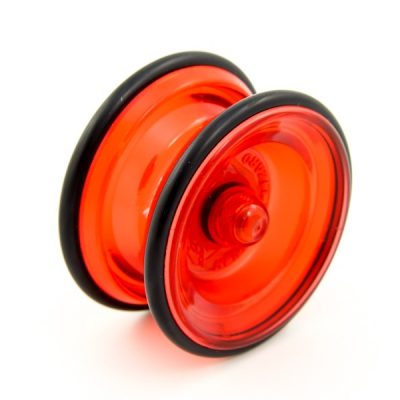 transparent red yo-yo toy